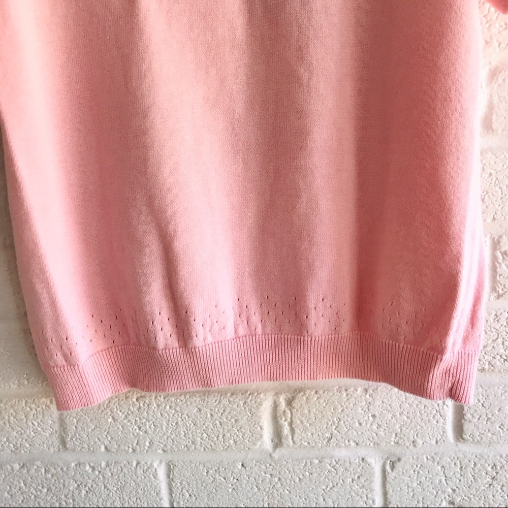 Draper’s & Damon’s Pink Sweater Knit Top Medium Vintage Short Sleeve Cottagecore - Picture 10 of 13